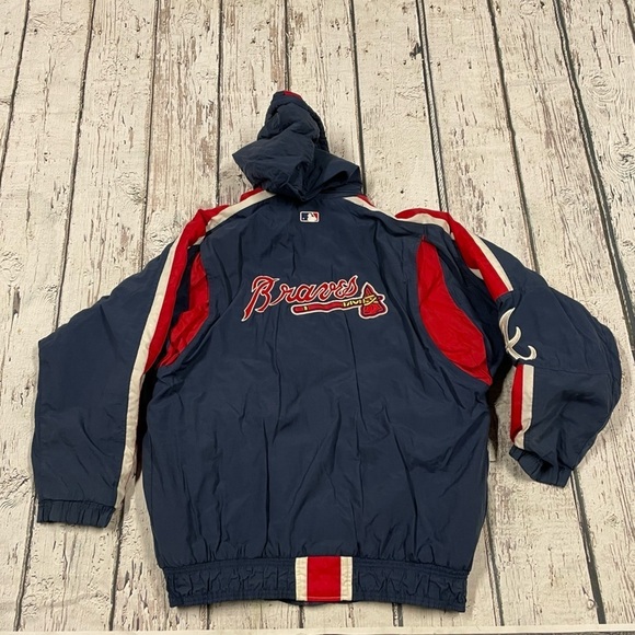 Vintager Atlanta Braves MLB Baseball Hooded Starter Sports Jacket - Picture 4 of 12